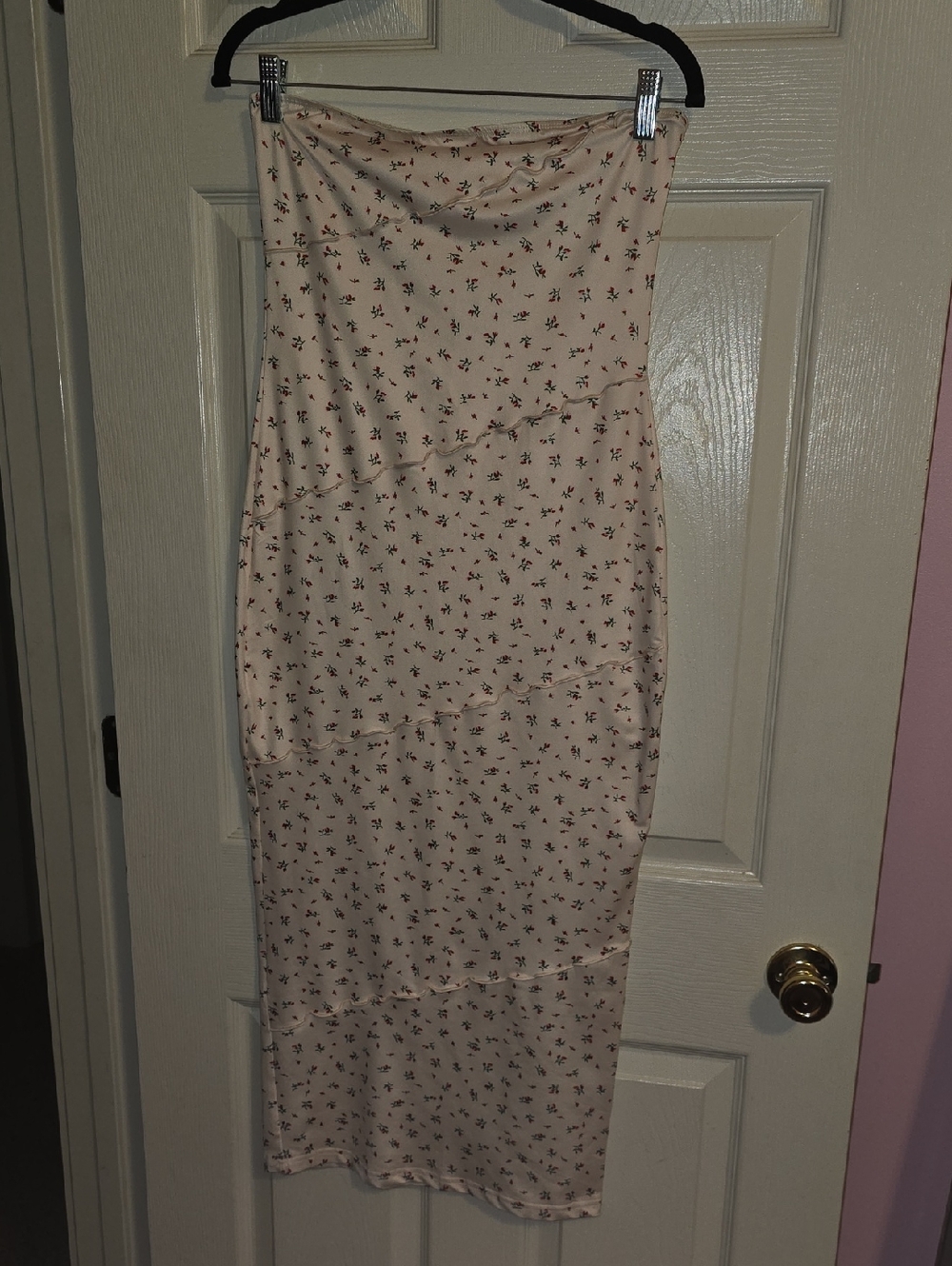 Light Pink Floral Slip Midi Dress‎